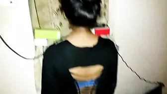 Bhabhi shows hairy pussy to Desi cameraman in his Indian porn studio