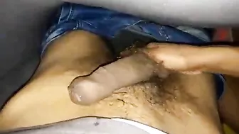 Bhabhi wanks Indian brother's cock even though sister is shy about cam