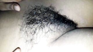 Bhabhi takes panties off to expose unshaved pussy to Indian boyfriend