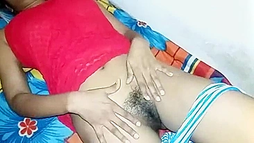 Desi minx takes panties off to show Indian guy snatch in Bhabhi porn