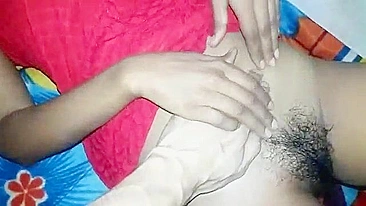 Desi minx takes panties off to show Indian guy snatch in Bhabhi porn