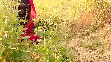 Indian lecher with camera follows desi Bhabhi to fuck in the field