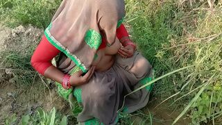 Field is a good place for Indian Bhabhi and sister's hubby to have sex