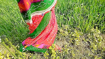 Lecherous Bhabhi saddles Indian devar's cock after pissing outdoors