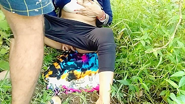 Bhabhi is crazy about fooling around with Indian stranger in forest