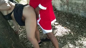 Desi willingly plays with Indian Santa who has sexual gift for Bhabhi