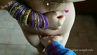 Warm cum flows out of Bhabhi's vagina after sex with Indian devar