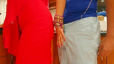 Aunty gives a handjob to Indian nephew who cums with hand of Bhabhi