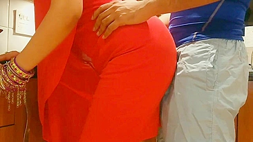 Aunty in red is just Bhabhi in Indian nephew's eyes to make it with