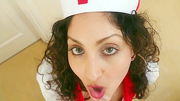 Sexy Indian nurse happily sucks devar's Desi weenie in hot POV clip