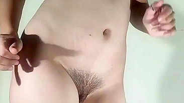 Excited Indian girl with perky tits and trimmed pussy dances naked