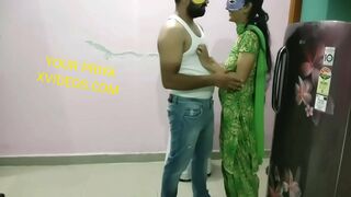 Hungry Bhabhi is going to eat but Indian devar gives cock as dessert