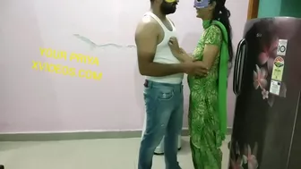 Hungry Bhabhi is going to eat but Indian devar gives cock as dessert