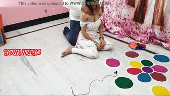 Bhabhi is lucky because Indian devar avoids hairy pussy creampie