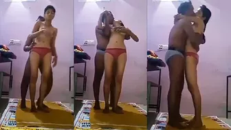 Topless Bhabhi and the Indian devar turn each other on by kissing