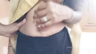 Indian robber in blue mask gives a cock ride to the desi Bhabhi