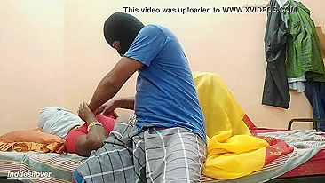 Masked Indian man knows how to turn desi Bhabhi on before coition