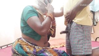 Penis of the horny devar in a mask docks with Bhabhi's Indian vagina