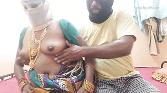 Penis of the horny devar in a mask docks with Bhabhi's Indian vagina