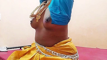 After blowjob the Bhabhi has sex with Indian devar in a missionary