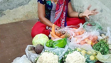 Need for money makes desi Bhabhi sell veggies and have sex with Indians