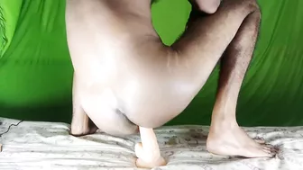 Frigid desi Bhabhi wants no sex so the Indian rides dildo with anus