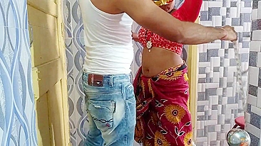 Macho in pink mask is going to fuck Indian Bhabhi in the desi video