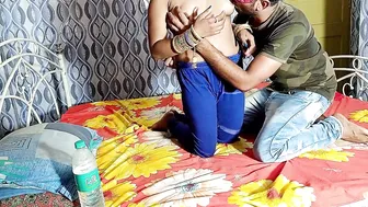 Partner fucks the masked Indian Bhabhi on the bed after hindi talk