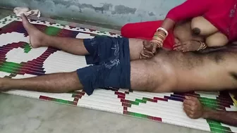 Bhabhi becomes horny and rides Indian devar's cock after a handjob