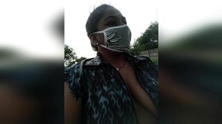 Messy haired amateur indian mom flashes her tits XXX
