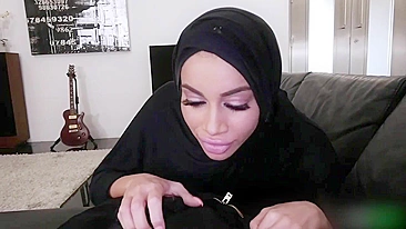 Horny Arab woman whips out XXX fuckstick and gives amazing blowjob