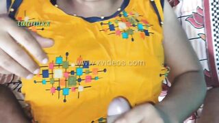 Indian guy doesn't allow Bhabhi in yellow to sleep and bangs pussy