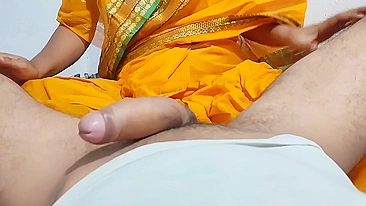 Indian man wakes up Bhabhi to try fist and cock fucking her pussy