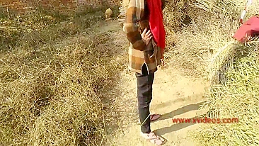 Bhabhi impales pussy on cock of Indian devar until he cums outdoors