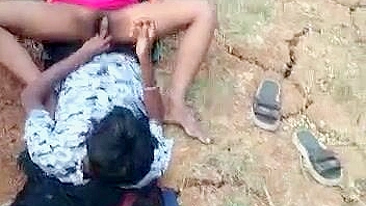 Naughty Indian college girl fucks her boyfriend on  the field