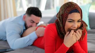 Arabic momma Maya Farrell in hijab moans with delight as stepson drills her eager hole