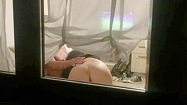 Spying on my neighbor couple having sex, through window