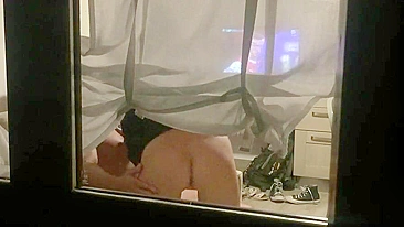 Spying on my neighbor couple having sex, through window