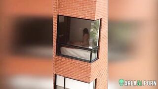 Spying on the neighbor, whorish couple reality sex film