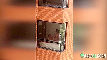 Spying on the neighbor, whorish couple reality sex film