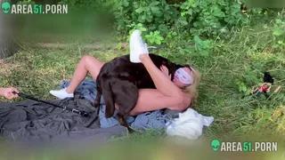 Hubby Watching His Wife Cheat With The Dog In The Forest Area51 Porn