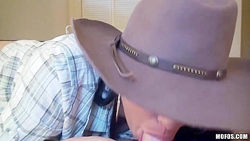 Callgirl in cowboy hat fucked by pumped man in the hotel room