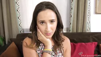 Horny chick Ashley Adams finger asshole reading adult magazine then gives a head