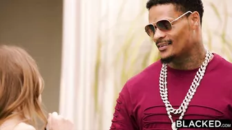 Sexy girl Riley Reid with red hair gets double penetrated by two big black cocks of Jason Luv and Joss Lesca