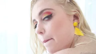 Guy's huge schlong stretches throat and asshole of blonde bitch Chloe Cherry