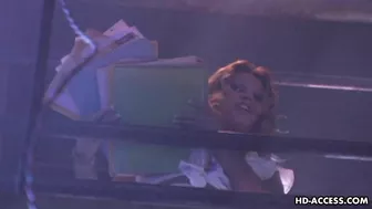 Curvaceous secretary thanks lustful workers for help