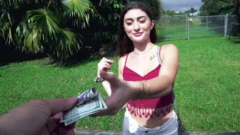 Strange girl is very beautiful and XXX artist wants to throw her a leg