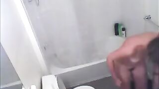 Mom gets caught on tape masturbating in the shower before work