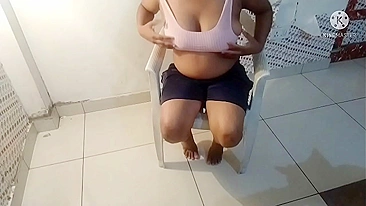 Busty bhabhi shows her pussy to the landlord