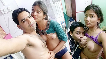 Desi brother and sister make out on the bed in front of the camera